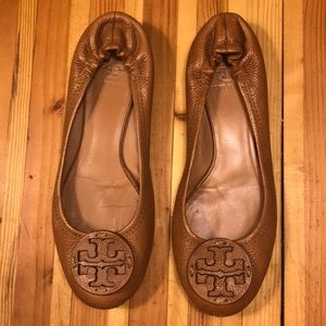 Tory Burch brown leather ballet flats